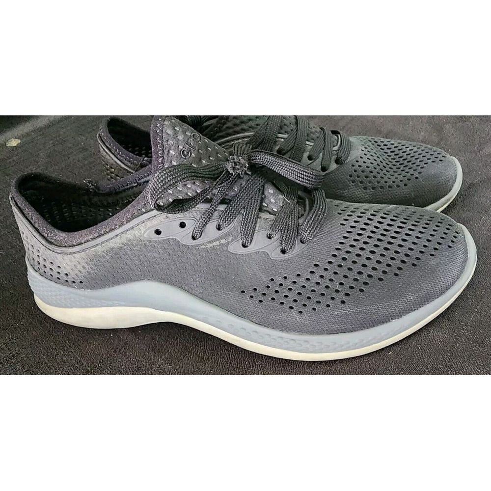Crocs LiteRide 206705 W 11 Black Lace Up - EUC - Near Perfect Condition